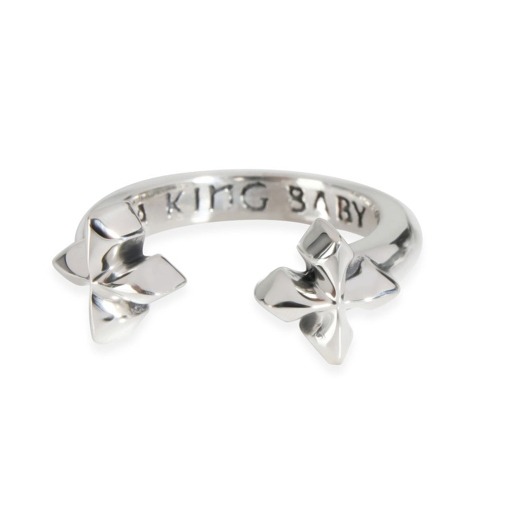 King Baby Open Cross Ring in Sterling Silver